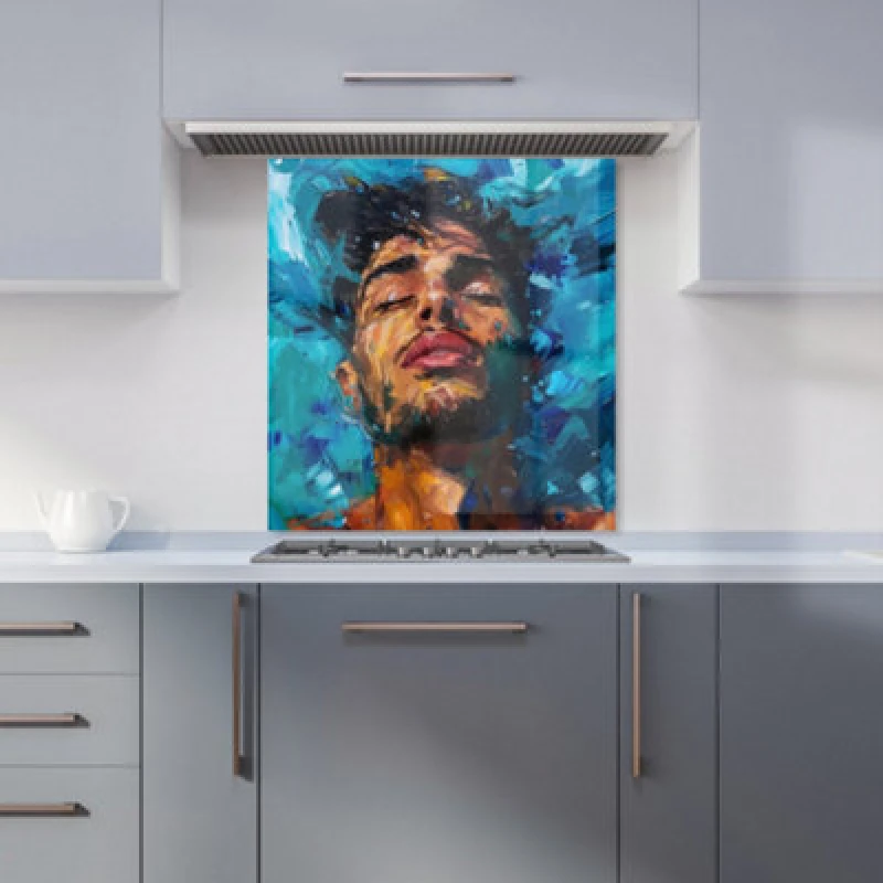 Image of Warren Reed - Designer Bulldog With Glasses Splashart Golden Tea Towel in Brown Brown Unisex