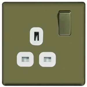 Image of Wickes 13A Screwless Single Switched Socket - Pearl Nickel