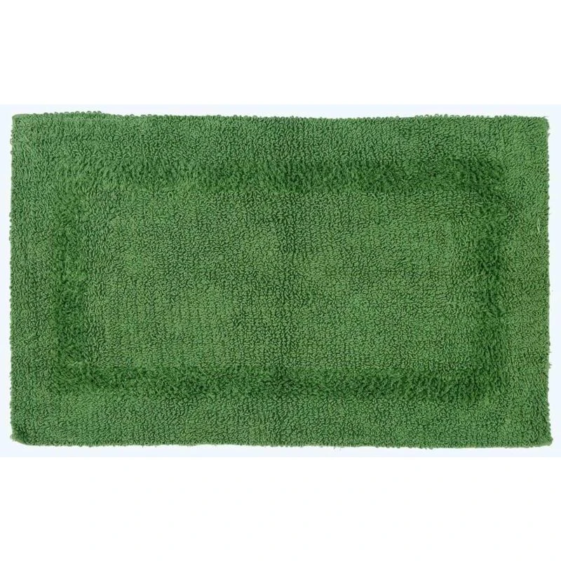 Image of Homescapes Luxury Reversible Cotton Bath Mat - Fern Green