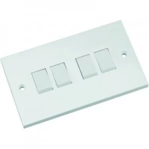 Image of Wickes 10A Light Switch 4 Gang 2 Way White