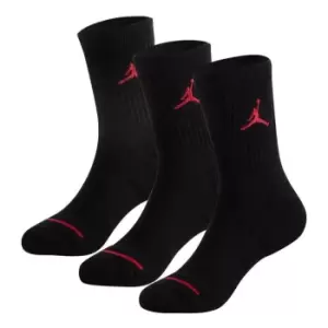 Image of Air Jordan 3 Pack Crew Socks Childrens - Black