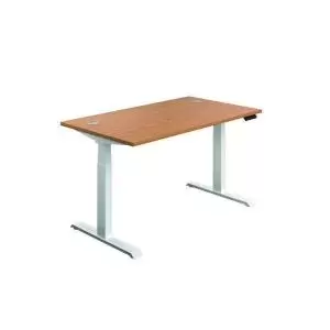 Image of First SitStand Desk 1400x800x630-1290mm Nova OakWhite KF820734