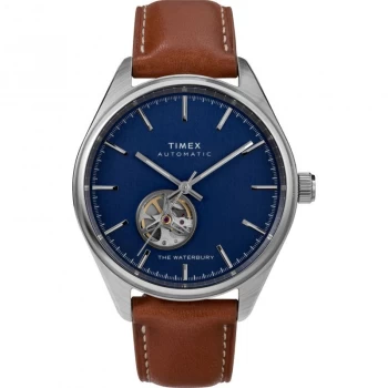 Image of Timex Blue And Brown 'Heritage Collection' Mechanical Watch - TW2U37700 - multicoloured
