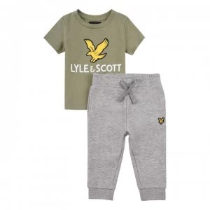 Image of Lyle & Scott T Shirt / Jogger Set - Oil Green