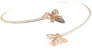 Image of Honey Bee Detailed Two Tone Bangle
