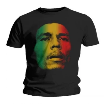 Image of Bob Marley - Face Unisex Medium T-Shirt - Black