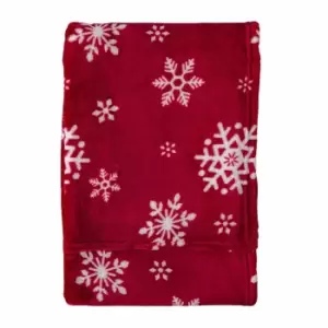 Image of Crossland Grove Calgary Flannel Fleece Throw Red 1300x1700mm
