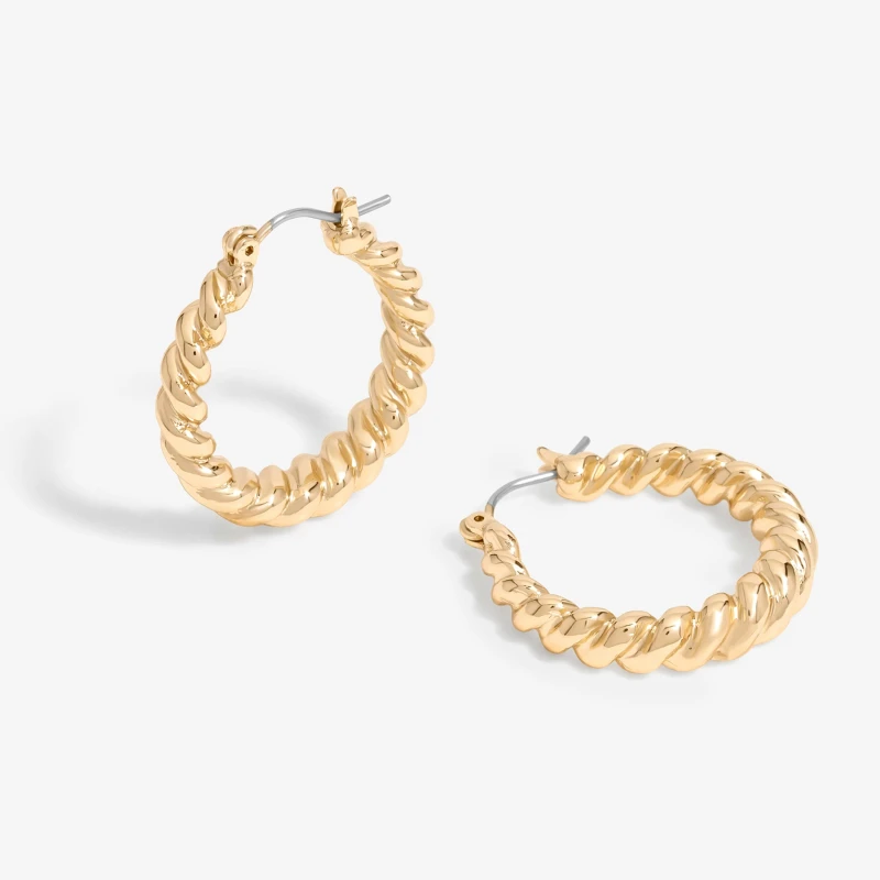 Image of Jon Richard Gold Plated Polished Twist Hoop Earrings Jewellery Sets One Size Gold 40195910000