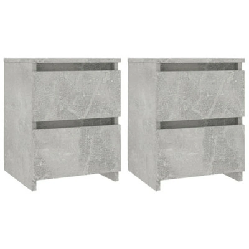 Image of VIDAXL Bedside Cabinets 2 pcs Concrete Grey 30x30x40cm Engineered Wood Vidaxl 8719883739199