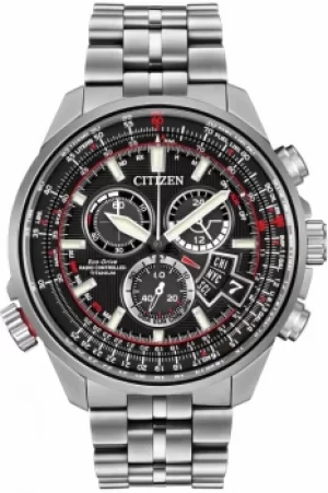 Image of Mens Citizen Chronotime A-T Titanium Alarm Chronograph Eco-Drive Watch BY0120-54E