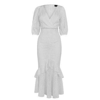 Image of Little Mistress Ruffle Midi Dress - White