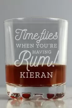 Image of Personalised Time Flies When Youre Having Rum Tumbler - Clear