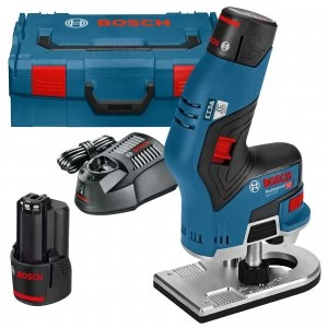 Image of Bosch GKF 12 V-8 12v Cordless Fixed Base Palm Router 2 x 3ah Li-ion Charger Case