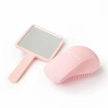 Image of Jack Wills Brush and Hand Held Mirror Set - Pink