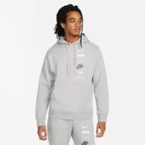 Image of Nike Club Fleece+ Mens Brushed-Back Pullover Hoodie - Grey