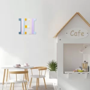 Image of Alphabet H Multicolor Decorative Wooden Wall Accessory