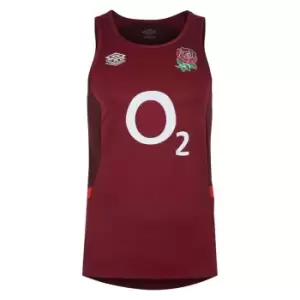 Image of Umbro England Rugby Gym Vest 2023 2024 Adults - Red