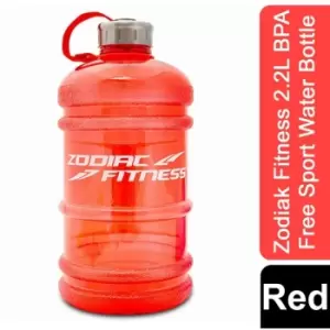 Image of Zodiac Fitness - Zodiak Fitness 2.2L BPA Free Sport Water Bottle - Red