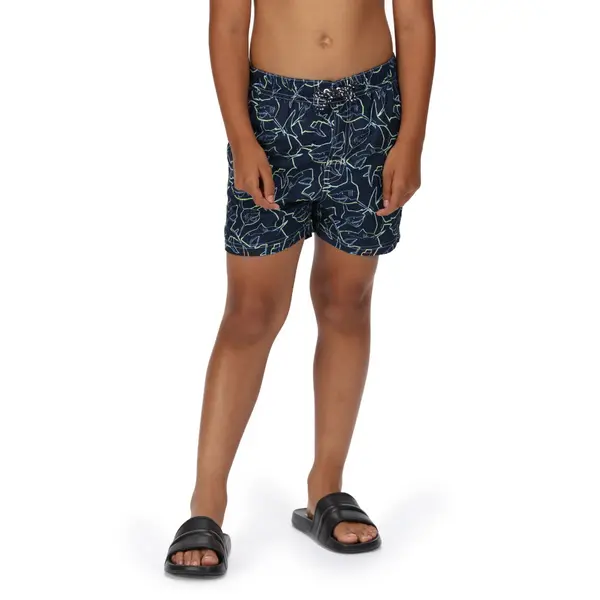 Image of Regatta Boys Skander II Camoflauge Quick Dry Swim Shorts 9-10 Years - Waist 61-64cm (Height 135-140cm) Navy Shark RKM012-M0W-9