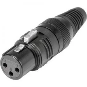 Image of XLR connector Socket straight Number of pins 3 Black Hicon HI X3CF M