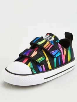Image of Converse Chuck Taylor All Star 2V Ox Metallic Zebra Stripe Toddler Trainer