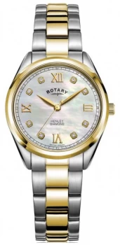 Image of Rotary Womens Henley Diamond Set Dial Two-Tone Bracelet Watch