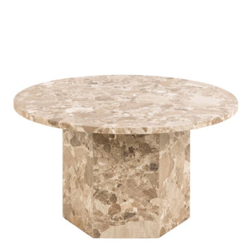 Image of Furniture To Go Naxos Round Coffee Table In Brown Marble
