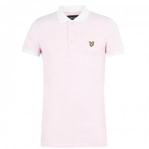 Image of Lyle and Scott Contrast Collar Polo Shirt - Pink/White Z888
