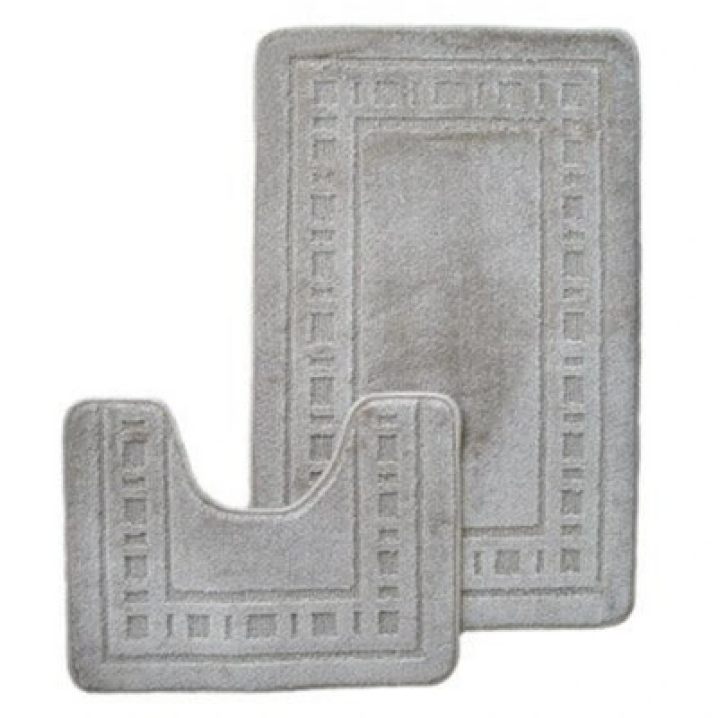 Image of Catherine Lansfield Catherine Lansfield 'Armoni' Bath Mat and Ped Set in Grey Grey One Size Unisex 5012601571754