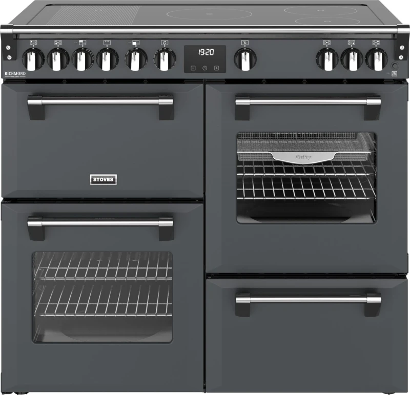 Image of Stoves Richmond Deluxe 100Ei 100cm wide Electric Range Cooker with Induction Hob - Anthracite - A Rated