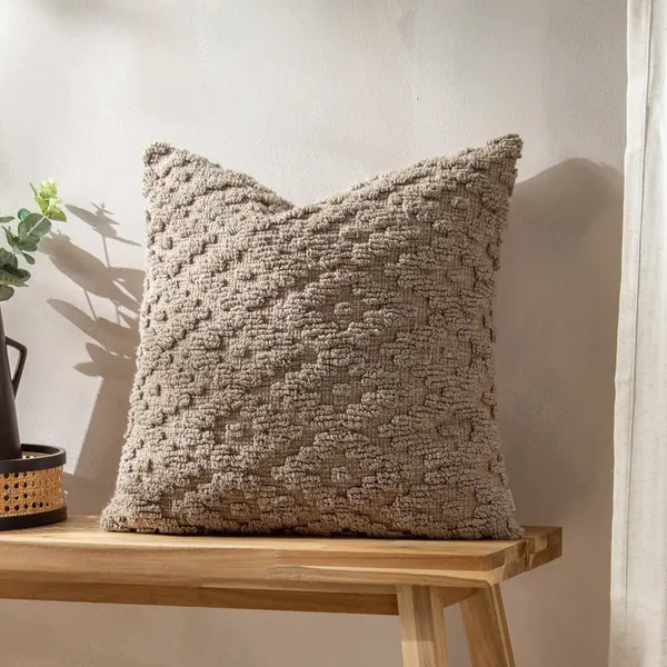 Image of Calvay Cushion Taupe, Taupe / 50 x 50cm / Polyester Filled