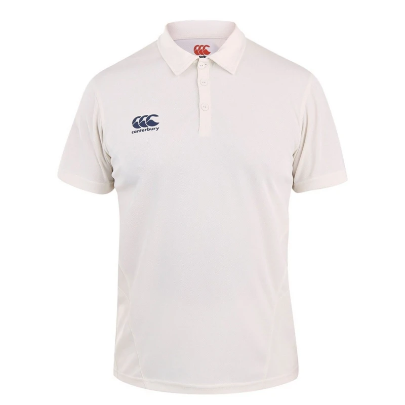 Image of Canterbury Cricket Polo Shirt in Cream Size: 4 Years Cream Unisex 4 Years
