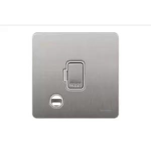 Image of Schneider USFP 13A Unswitched Fused Spur & Flex Outlet White Insert Stainless Steel - GU5403WSS