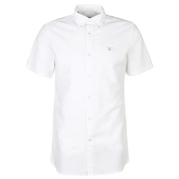 Image of Barbour Oxford Short Sleeve Tailored Shirt - White XL