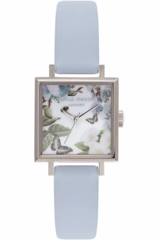 Image of Ladies Olivia Burton Enchanted Garden Chalk Blue & Silver Watch OB16SS18
