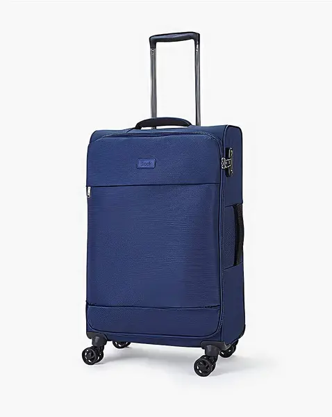 Image of Rock Luggage Paris VPK71 Medium Soft Shell Navy Suitcase