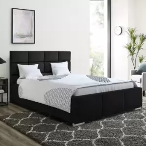 Image of Gerali Upholstered Beds - Plush Velvet, Small Double Size Frame, Black - Black