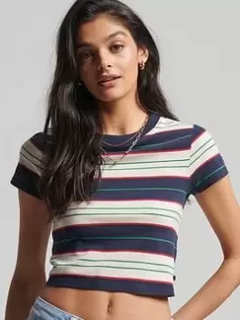 Image of Superdry Vintage Crop Tee - Multi, Size 6, Women