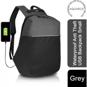 Image of Aquarius Waterproof Anti Theft Backpack with USB Charging Port - Grey
