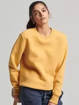 Image of Superdry Vintage Logo Emb Crew - Yellow, Yellow, Size 8, Women