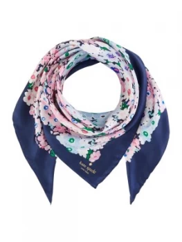 Image of Kate Spade New York Daisy garden floral silk square scarf Multi Coloured