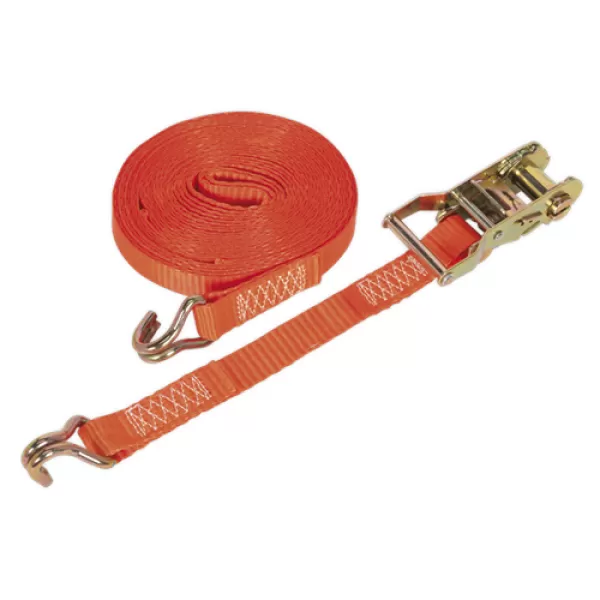 Image of Sealey TD1508J Ratchet Tie Down 25mm x 8mtr Polyester Webbing 1500kg Load Test