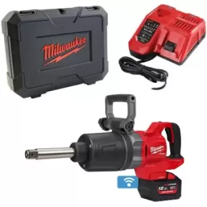 Image of Milwaukee M18 ONEFHIWF1D-121C 18V Fuel One-Key D-Handled 1" Impact Wrench with 1x 12.0Ah Battery