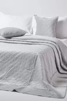 Image of Luxury Quilted Velvet Bedspread Geometric Pattern Throw