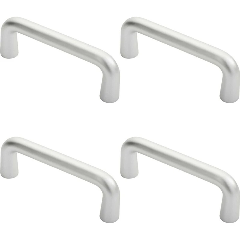 Image of Loops 4x Rounded D Shaped Bar Handle 150 x 19mm Diameter Satin Anodised Aluminium Multi