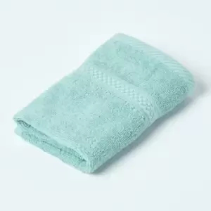 Image of HOMESCAPES Turkish Cotton Face Cloth, Sea Green - Sea Green