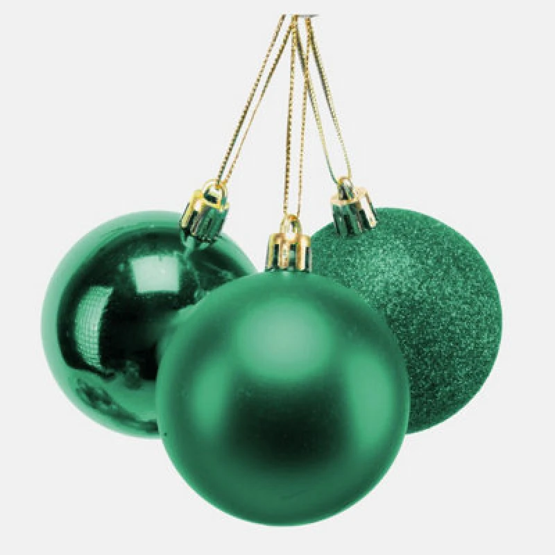 Image of Shatchi 50mm/12Pcs Christmas Baubles Shatterproof Emerald Green,tree Decorations