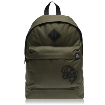 Image of Fabric Embroidered Backpack - Khaki