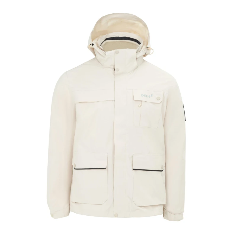 Image of Gelert Mens 3-in-1 Windproof Fleece Lined Detachable Hood Long Sleeve Jacket Khaki male S