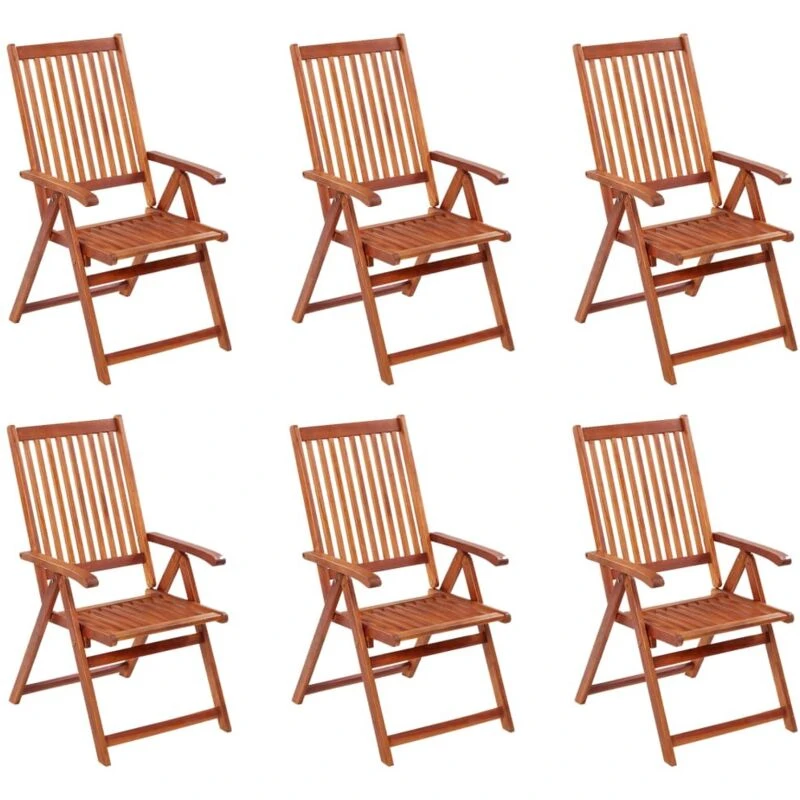 Image of VIDAXL Folding Garden Chairs 6 pcs Solid Acacia Wood Vidaxl 8720286297650